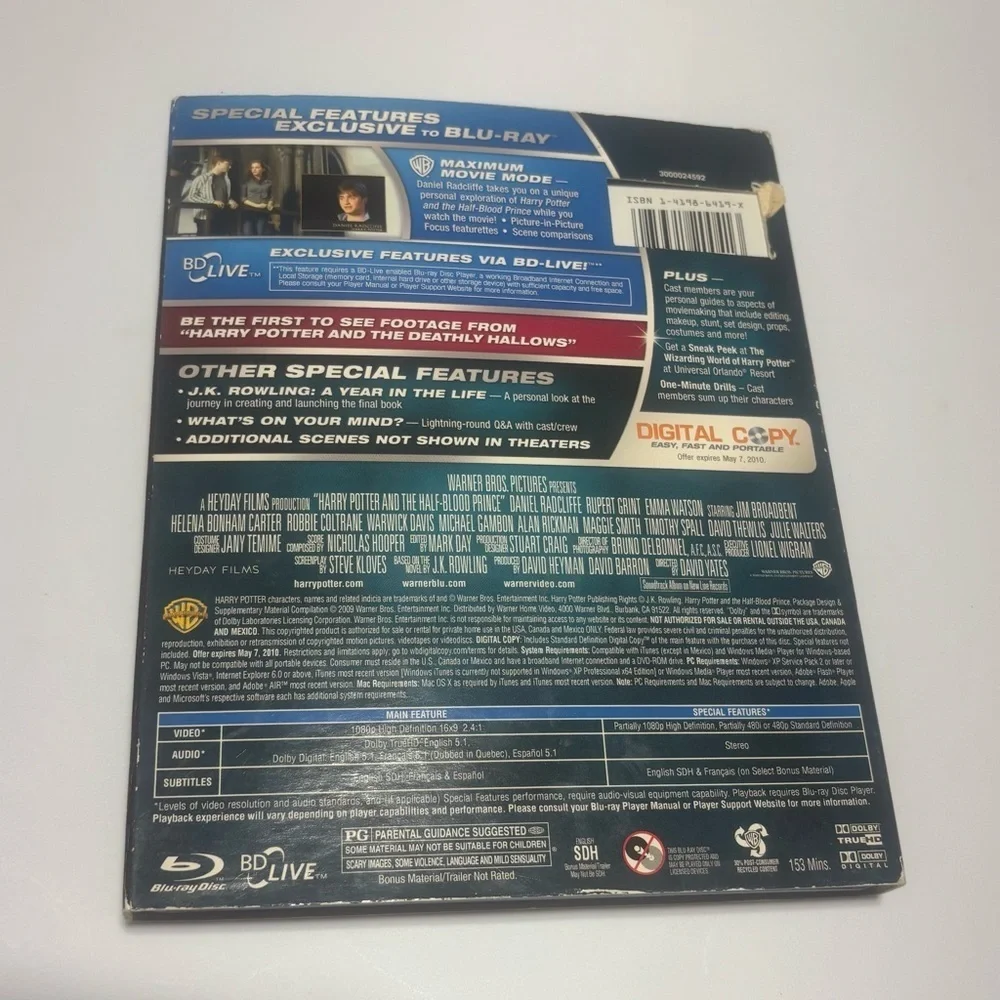 Harry Potter and the Half-Blood Prince Blu-Ray & Digital Copy 6th Installment - Picture 3 of 3